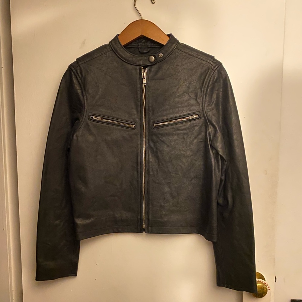 Frye Women’s Leather Cafe Racer Jacket - Sz Small